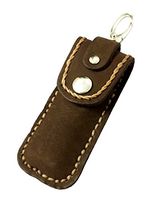 D’SHARK Genuine Leather Keychain Lighter Case Holder Protector Cover (Brown)