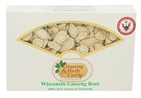 100% Guaranteed Pure Wisconsin American Ginseng Root Slices - 4oz Box.