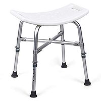 Giantex Shower Chairs and Benches W/Adjustable Height, Anti-Skip Mat and Aluminum Alloy Frame, Ideal for The Elderly, Senior, Handicap and Disabled Shower Seat (20" x 16.5" x 16.5"-22"(L x W x H))