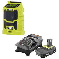 Ryobi P742 18V Cordless Compact AM/FM Radio w/Wireless Bluetooth Technology with Charger and Lithium-ion Battery (P163) 8-Volt ONE+ 2.0 Ah Battery