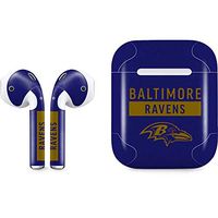 Skinit Decal Audio Skin for Apple AirPods with Lightning Charging Case - Officially Licensed NFL Baltimore Ravens Purple Performance Series Design
