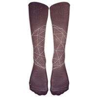 Long Dress Socks Over-the-Calf Tube Compression Socks Space Sacred Geometry Ball Training Football Athletic Sports Socks