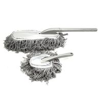 uxcell Gray Cotton Thead Foam Handle Car Auto Cleaning Brush Duster Dust Wax Mop Tool