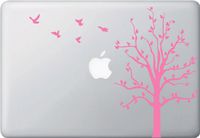 Yadda-Yadda Design Co. Apple Tree with Birds - MacBook or Laptop Decal (Pink)
