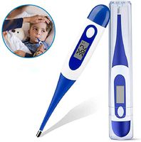 Flywind Adults Digital Thermometer Fever Oral Fast Reading Accurate Basal Body Temperature Thermometer Armpit Rectal LCD Display Body Electronic Thermometer for Baby Kids（Blue）