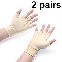 ZZYYZZ Arthritis Hand Compression Gloves, Half-Finger Anti Arthritis Health Gloves Suitable for Woman,Flesh