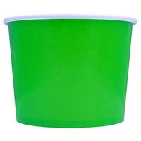 Green Paper Ice Cream Cups - 16 oz Disposable Dessert Bowls - Comes in Many Colors - Frozen Dessert Supplies - 100 Count