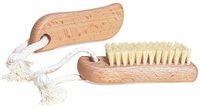 Nail Brush Waxed Beechwood with Plant Fiber Bristles and Cotton Cord, Set of 2, 4 by 1-1/2 Inches, Nessentials