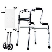 Foldable Walker 8 Adjustable Height Levels(70-88cm) Suitable for Height 140-205cm Made of Aluminum Alloy Rollator Lightweight with Shower Chair Fuction Waterproof Portable Walk Assist for Elderly Silv
