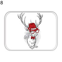 MSlongzc Xmas Antler Anti-Slip Carpet Dog Deer Owl Home Door Mat Entrance Rug Kitchen Carpet Decor 8#