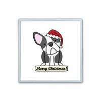 Contact Lens Box Holder Container Case Storage Eyecare Kit - Cartoon French Bulldog Christmas