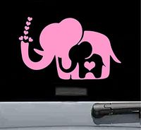 Mama & baby elephant Vinyl Decal Sticker (SOFT PINK)