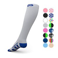 Go2Socks Compression Socks for Men Women Nurses Runners 20-30 mmHg Medical Stocking Athletic (Gray, M)