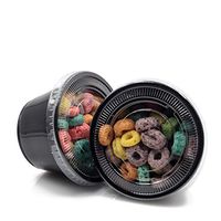 GOLDEN APPLE, 4-Ounce Black Plastic Jello Shot Souffle Cups with Clear Lids, Sampling Cup (50 Sets)