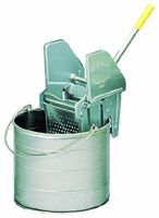 Royce Rolls Stainless Steel 6-Gallon Round Mop Bucket and 16-24 oz. Mop Wringer Combo - #26R