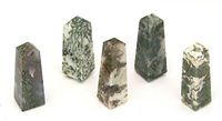 Green Moss Agate Polished Obelisk Carving 1 Supplied 45-50MM OBSKMA01