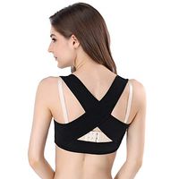 Paskyee Humpback Posture Corrector, Women Chest Brace Up, Prevent Chest Hunchback, Sagging, Posture Corset Bra X Strap Vest (Large, Black)