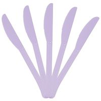 JAM PAPER Premium Utensils Party Pack - Plastic Knives - Light Purple/Lilac - 48 Disposable Knives/Pack