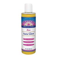 Heritage Store Aura Glow Massage Oil-rose - 8 Oz