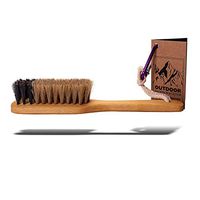 Valentino Garemi Outdoor Cleaning Brush – Genuine Boar Bristles - Mud Pet Hair or Stain Remove from Textile Fabric Cloths, Leather Footwear Materials - Made in Germany