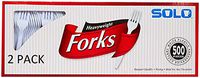 Solo White Heavyweight Forks - 500 ct pack of 2