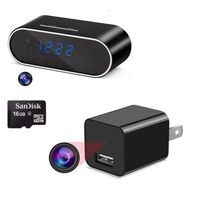Best Hidden Camera/Spy Camera Bundle Deal! Buy1 WiFi Hidden Clock Camera and get 1 Hidden USB Charger +16GB SD Card for Free/Nanny Cam/Hidden Cam/Spy Cam/Night Vision/Motion Detector/ 1080 HD spyCam