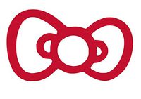 Cute Kitty Bow Vinyl Sticker Decals for Car Bumper Window MacBook pro Laptop iPad iPhone (12" x 6.8", Red)