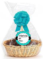 Turquoise 2Pack Designer Cello Bags/Tags/Bows Cellophane Gift Basket Packaging Bags Flat 18" x 30"