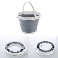 AAKitchen 10L Collapsible Water Bucket Portable Folding Water Container Space Saving Bucket for Fishing, Camping, Car Washing, Home Storage and Outdoors Wash Pail Water Container (Gray)