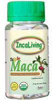 Triple Maca Powder - 100 Vegetable Capsules by Incaliving (Red, Black and Yellow Maca) * 100% USDA Organic * 100% Gelatinized * 500mg per Capsule* Authentic Peruvian Maca