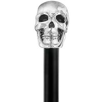 Sterling Silver Skull Walking Stick with Black Beechwood Shaft