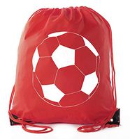 Soccer Party Favors | Soccer Drawstring Backpacks for Birthday Parties, Team events, and much more! - Red CA2500SOCCER S1