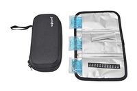 hsheng Insulin Cooler Bag Diabetic Organizer Medical Travel Cooler Pack with 3 Ice Pack (Black)