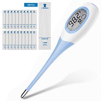 Digital Medical Thermometer with 100pcs Disposable Cover, Oral Armpit Temperature Meter for Adult Baby Fahrenheit Scale Available (Blue)