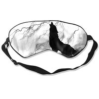 JinSPef Black Howling Wolf Silhouette Thunderstorm Sleeping Sleep Mask Eye Masks Eye Cover for Travel Nap Meditation Blindfold for Men Women Kids