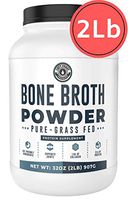 Bone Broth Powder, 2lb Pure Grass Fed Beef Bone Broth Protein Powder - Unflavored. Rich in Collagen, Glucosamine & Gelatin, Paleo Protein Powder, Keto, Gut-Friendly, Non-GMO, Dairy Free. (32oz)