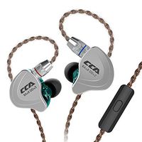 CCA C10 IEM Monitor In-ear Earphones of 4 Balanced Armature and 1 Dynamic Drivers (4BA+1DD), Noise Isolating Eaebuds with Detachable Cable of 0.75mm 2pin Connector and 3.5mm Plug (With MIC, Cyan)