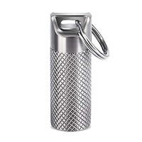 Mini Pill Fob, Opret Titanium Pill Holder with Keychain & Necklace, Waterproof Pill Case for Emergency Aspirin & Nitroglycerin for Travel Purse Pocket EDC Accessory