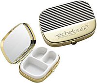 Personalized Gold Striped Pill Box Engraved Free - Ships from USA