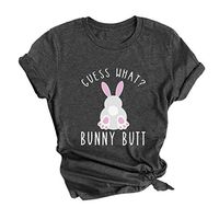 Eoeth Women Easter Cartoon Bunny T-Shirt Tops Funny Short Sleeve Summer Casual Blouse Shirts Tees Pullover Tracksuits Black