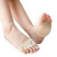 Forefoot Pads, Women's High-Heeled Toe Socks Non-Slip Toe Separating Socks No-Show Half Socks(Skin Color,5 Pairs)