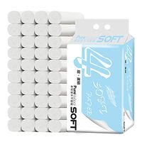 4-ply Toilet Paper 6 Rolls, Soft Absorbent Strong Paper Towel, 100% Natural Wood Pulp Roll Bathroom Tissues Kitchen Paper Household Interesting, White Primary Color