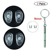 15mm D-Shape Screw-in Soft Silicone Eyeglass Nose Pads Repair Kits with Screws and Mini Screwdriver (2pairs/Clear)