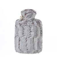 Hot Water Bottle Plush Warm Water Bag Injection Water Warm Bag Large Plush Coat Explosion-Proof Pain Relief Hot and Cold Therapy,Brown