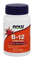 B-12, 5000mcg w/FOLIC, 60 Tabs by Now Foods (Pack of 6)