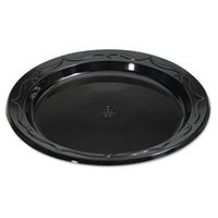 Genpak 6 inch Black Hi Impact Plastic Plate - 1000 per case.