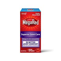 Omega-3 Krill Oil and Joint Supplement - Megared Joint Care 60 softgels - EPA/DHA fatty acids, Antioxidants, Hyaluronic acid, No fishy burp aftertaste as with Fish Oil