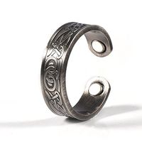 Women Magnetic Copper Ring for Arthritis Healing Ring Joint Pain Relief Adjustable Healthy (Silver Color)
