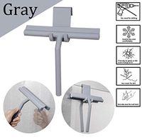 Joinhome Silicone Household Shower Squeegee with Hook Non Slip Grip Window Squeegee Glass Cleaner for Bathroom Car (Gray)