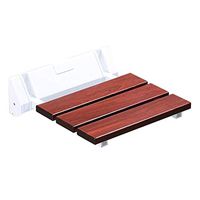 16" Wood Folding Shower Seat Bench, Clear Coated for Protection and Premium Smooth Finish, Medical Wall Mount Foldable Bathroom Stool